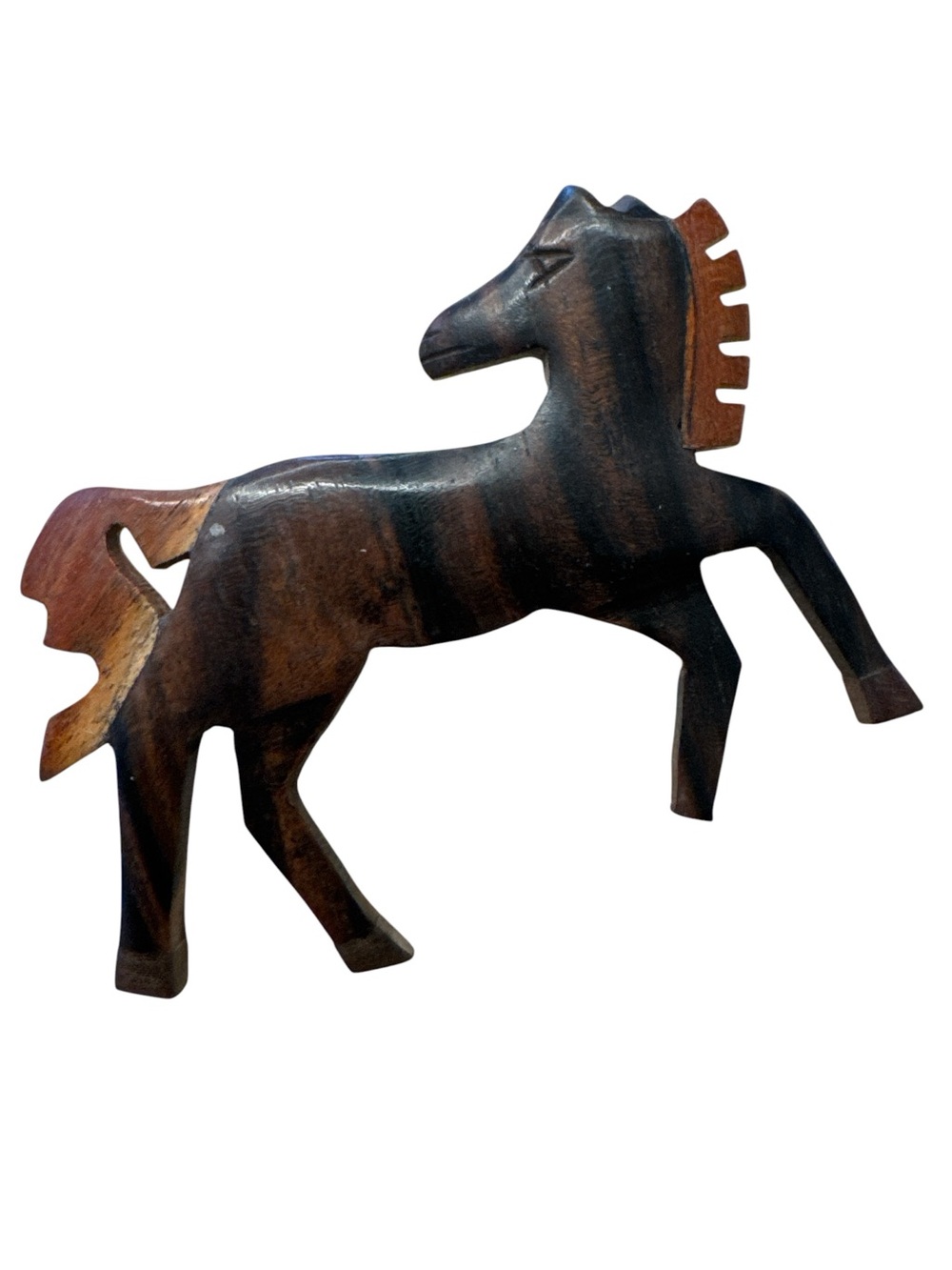 Hand-Carved Wooden Brooch Brown